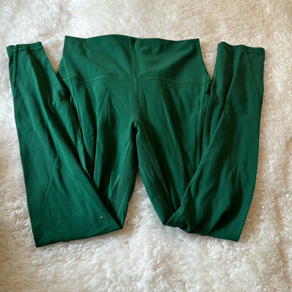 Lululemon align leggings with side pockets size 6, 25 inch inseam green